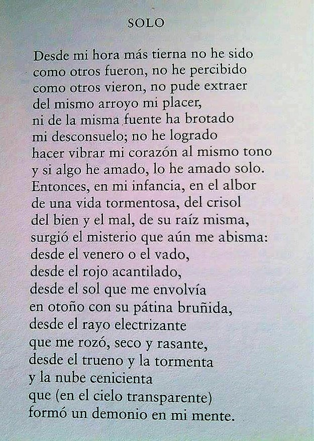 Genial, caótico y enigmático, la mejor descripción de Edgar Allan Poe se la debemos a él mismo:
"Desde el tiempo de mi infancia no he sido
como otros eran...
Y todo lo que amé, lo amé solo".