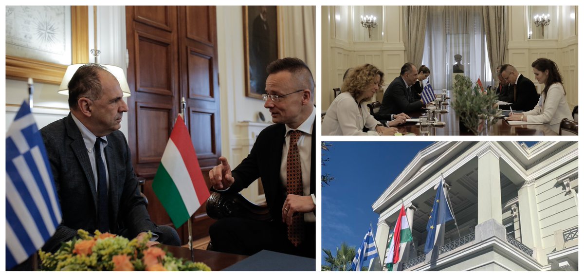 FM George Gerapetritis’ mtg w/ #Hungary counterpart Péter Szijjártó tdy in #Athens Συνάντηση ΥΠΕΞ Γ. Γεραπετρίτη με ομόλογο Ουγγαρίας Péter Szijjártó σήμερα στην Αθήνα