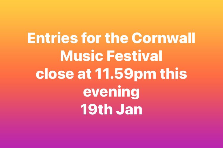 CornwallFest's tweet image. Still time to enter online