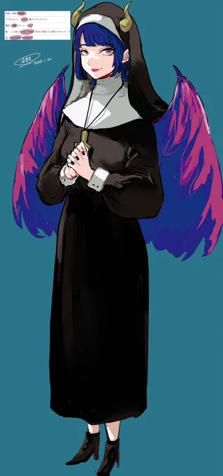要素組み合わせワンドロ参加して描いたのを仕上げた