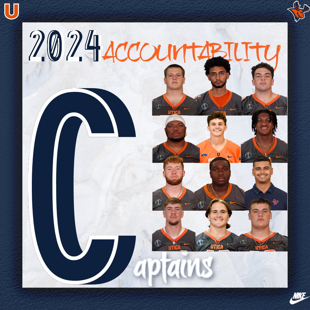 Proud to announce our 2024 Accountability Captains. 🟠🫎

#FearTheMoose
#Uncommon
#UticaGuy