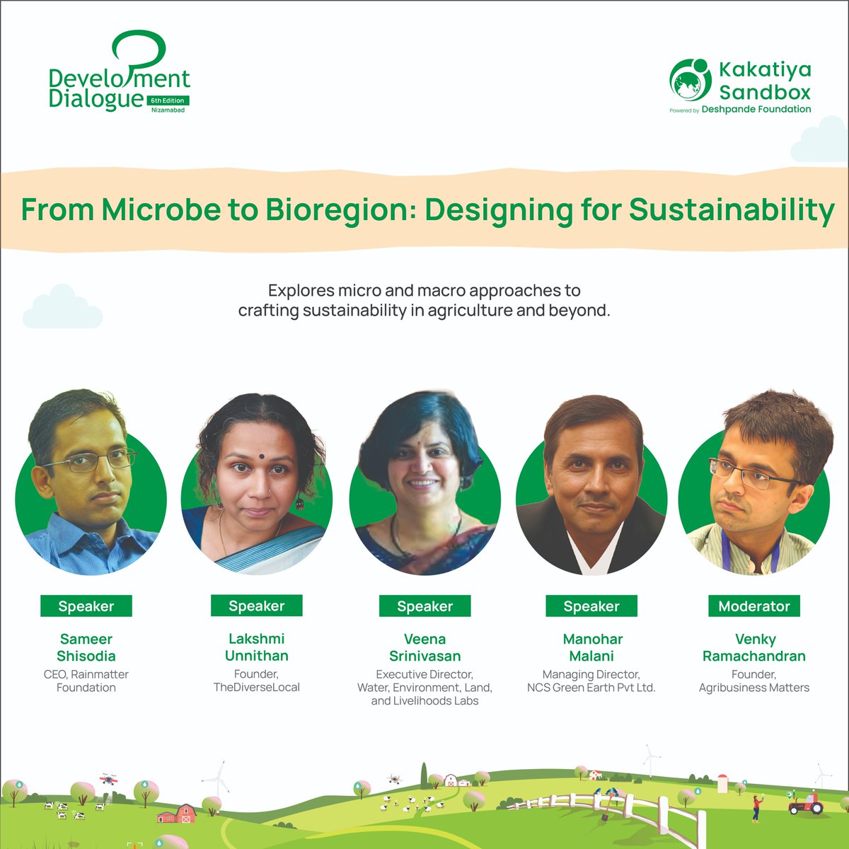 KakatiyaSandbox's tweet image. Get ready for an insightful discussion on sustainable agriculture and more!

Eager to reveal our outstanding speakers for the panel ‘From Microbe to Bioregion: Designing for Sustainability’:

Registration linking bio 

#speakerseries #jointhedialogue #DevelopmentDialogue