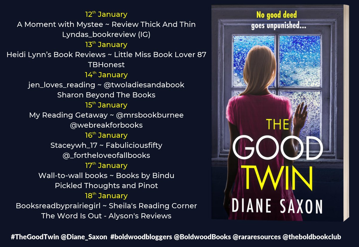 'Dark and chilling psychological thriller' says @alysonread about #TheGoodTwin by @Diane_Saxon facebook.com/TheWordIsNowOu… @BoldwoodBooks