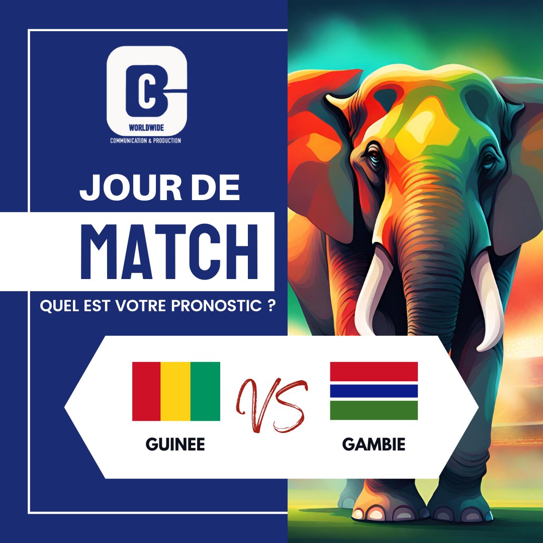 cbc_worldwide's tweet photo. 🌍⚽ Quel est votre pronostic pour le match épique entre la Guinée 🇬🇳 et la Gambie 🇬🇲 aujourd'hui à la Coupe d'Afrique des Nations ?
🏆 Partagez vos prédictions dans les commentaires et montrez votre soutien !
#CAN2024 #GuinéeVsGambie #PronosticsFootball #cotedivoire https://t.co/UUcR6N4QaX