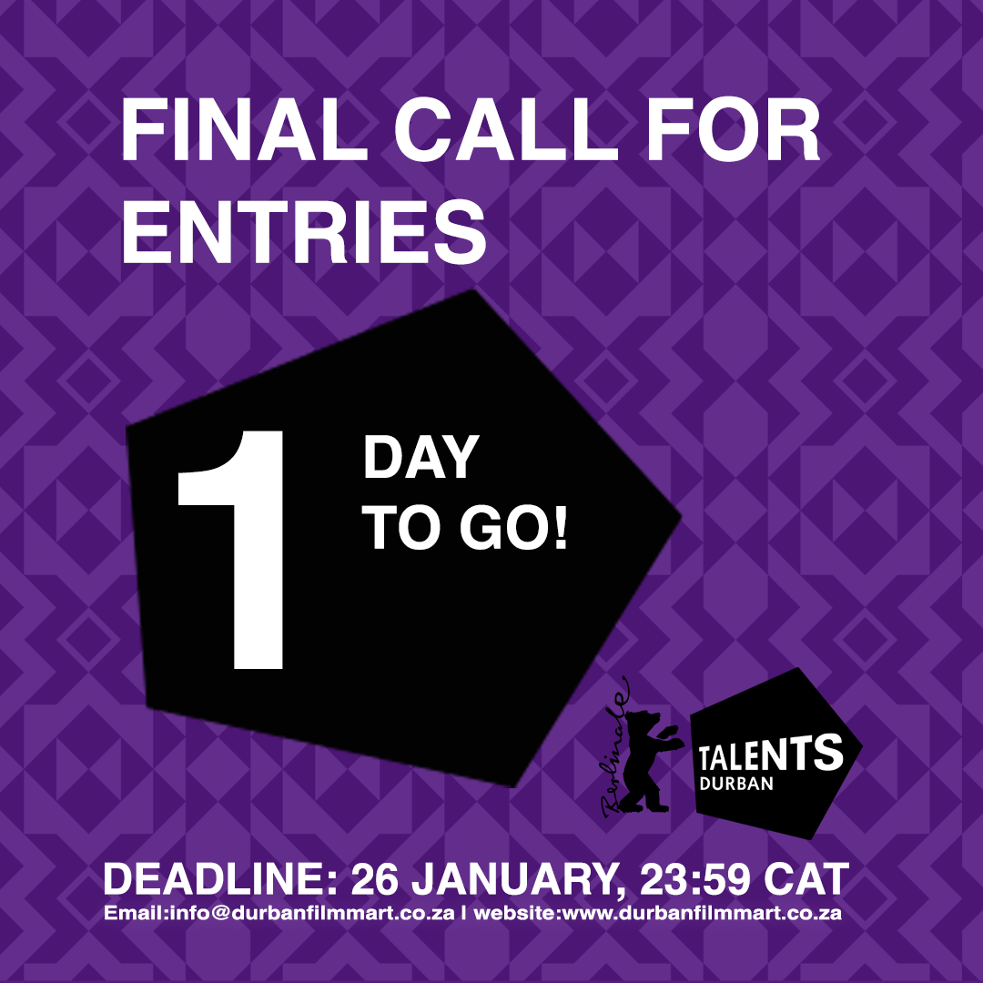 🔴 Final call! . Talents Durban calls for screenwriters, directors, and film critics with projects in development! Visit durbanfilmmart.co.za/Talents-Durban for more information. . Submission deadline 26 January 2024. . APPLY HERE: berlinale-talents.de/bt/durban/ap/i… . #filmmaking #TalentsDurban #DFM