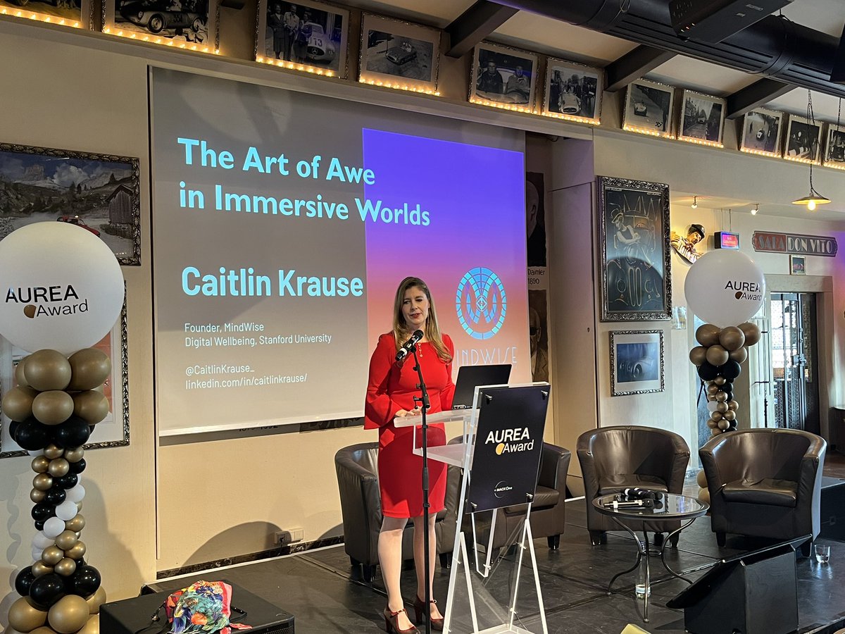 For the final day of the #AUREAAward, we've got another great selection of keynotes and panel discussions! We'll be talking about the frontiers of #XR, radical inclusivity and immersive worlds with <a href="/CaitlinKrause_/">Caitlin Krause: wellbeing through wonder & awe</a>, <a href="/eveweston/">Eve Weston 🎭🥽 Metaverse Experience Consultant</a>, <a href="/athenademos/">Athena Demos</a> &amp; <a href="/NicAckermann/">Nicole Ackermann</a>. #AUREAAward