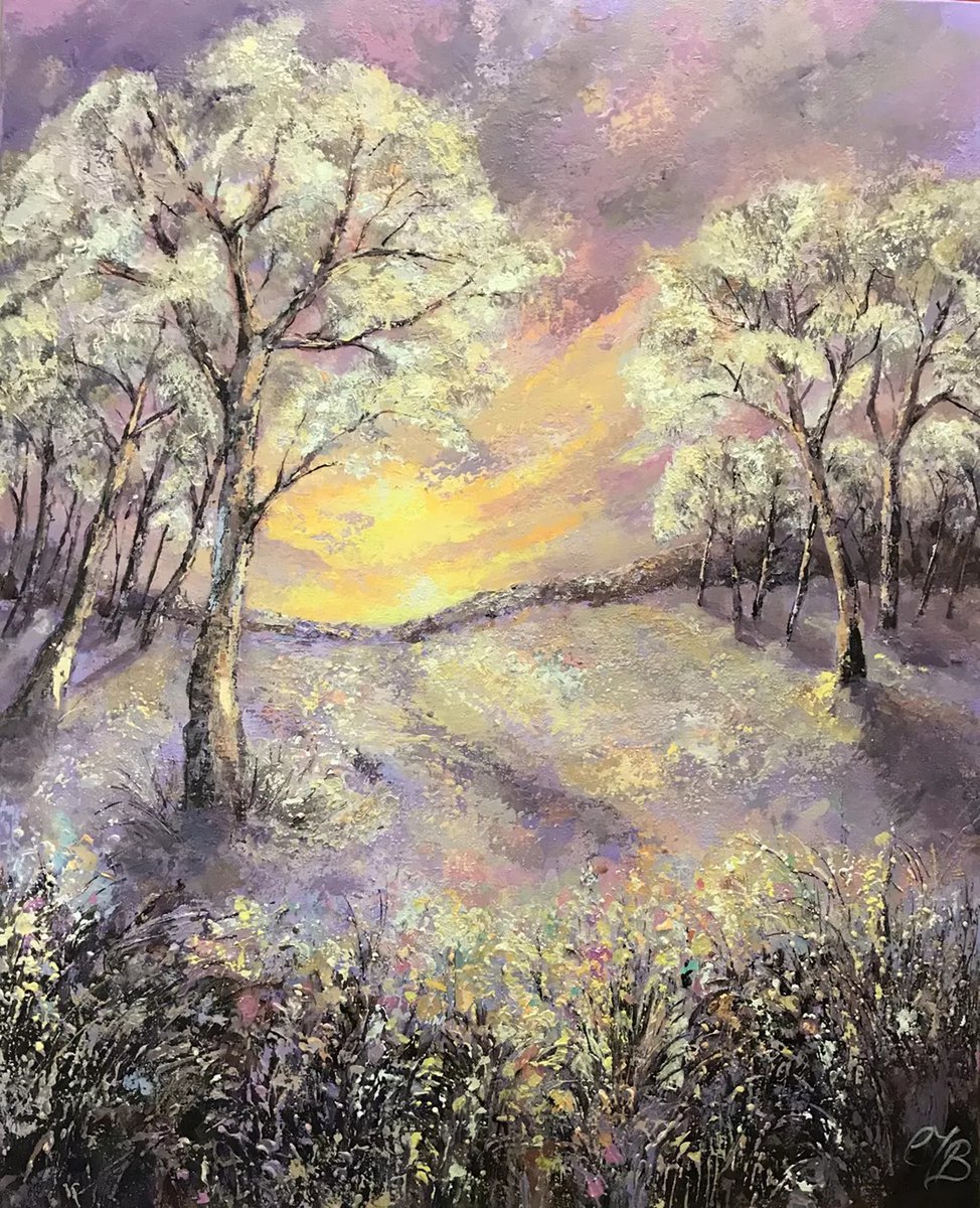 In Winter the bare boughs that seem to sleep work covertly, preparing for their Spring. ~ Rumi ~ Art 'Winter Glow' by Colette Baumback