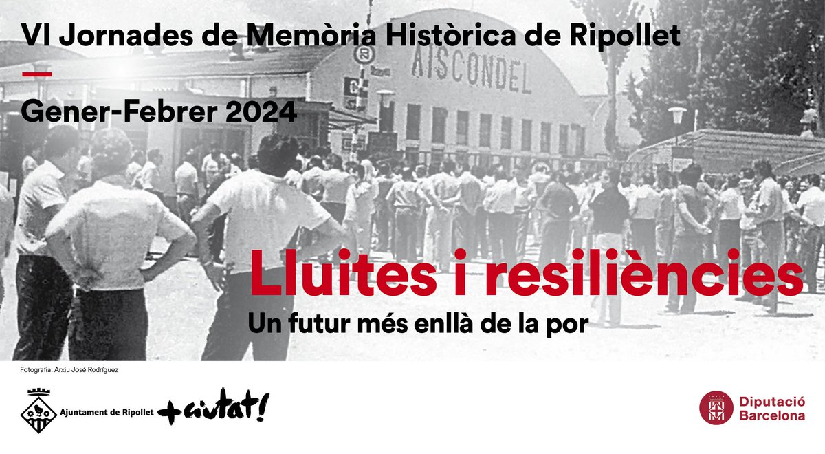 Ja tenim aquí les VI Jornades de Memòria Històrica de #ripollet.

Podeu consultar el programa sencer a: ripollet.cat/serveis/memori…