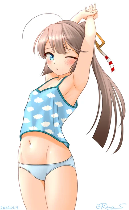 ふううん #艦これ版深夜の真剣お絵描き60分一本勝負 #艦これ版真剣お絵描き60分一本勝負_20240119