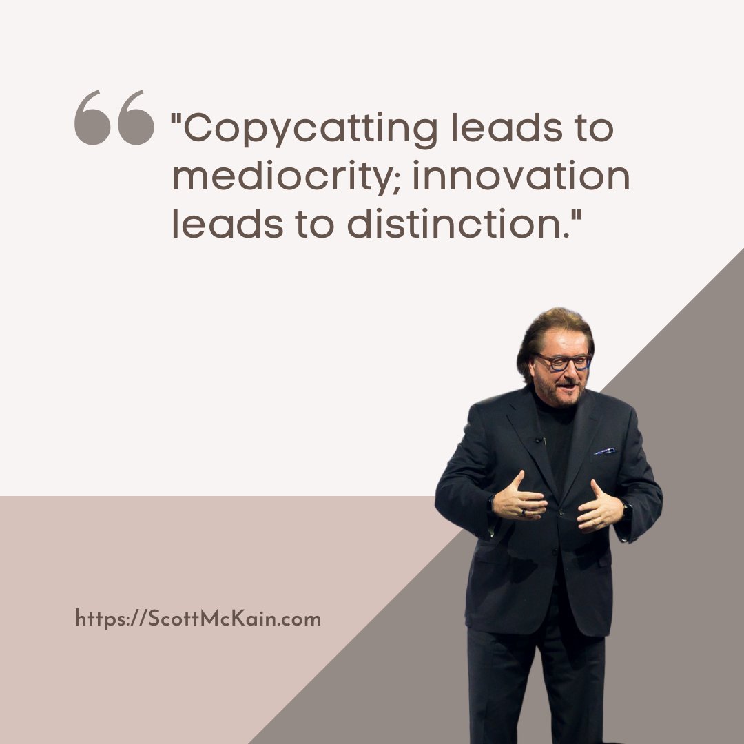 scottmckain's tweet image. Playing "me too" seems safe. Instead, it means you only aspire to mediocrity.

ScottMcKain.com

#CX #innovation #BeDistinct #professionalspeaker
