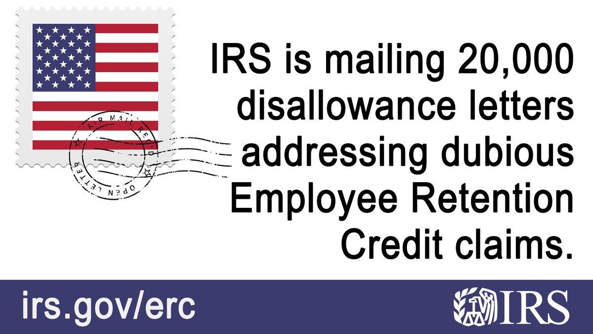 #IRS is taking new actions to combat dubious Employee Retention Credit (ERC) claims. Learn more at: ow.ly/cpn750QgyM6