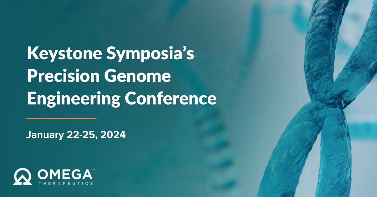OmegaTX's tweet photo. We look forward to participating in @KeystonSymp’s Precision Genome Engineering conference to connect with scientific peers, explore emerging research in genetic medicines & share updates on our work in #PrecisionEpigenomicControl. #KSGenomeEng24 https://t.co/l1ESZxtV9a