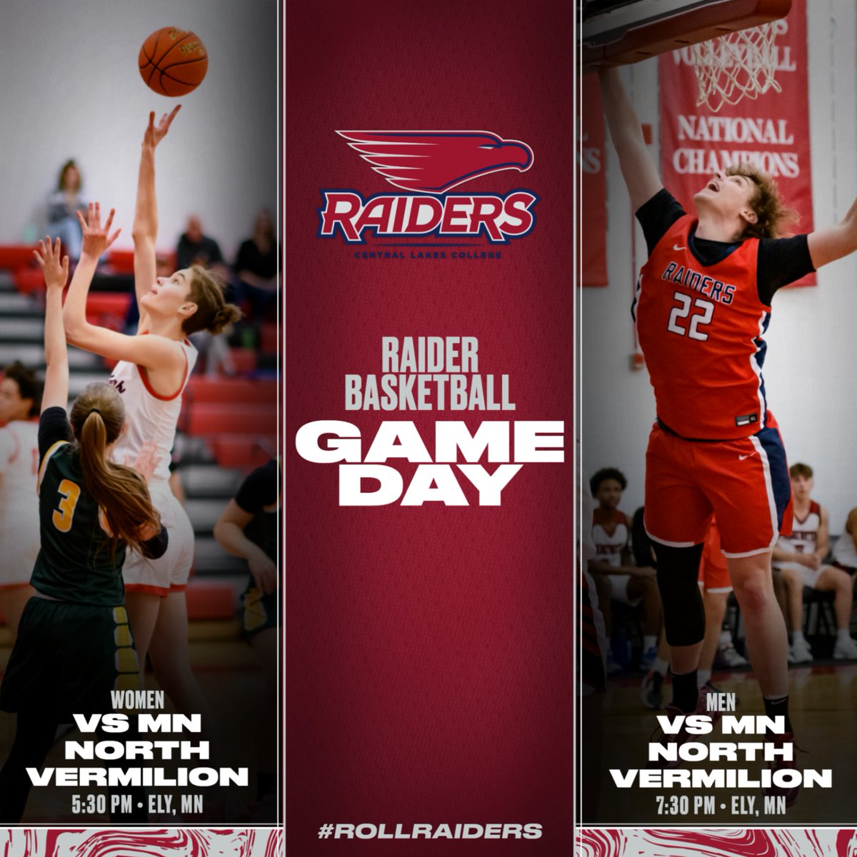After a long stretch of home games, your Raider basketball teams are making the long road trip up north for back-to-back conference matchups! First up - MN North Vermilion in Ely. Let's go Raiders!!

Watch live @ youtube.com/@vermilioniron…
