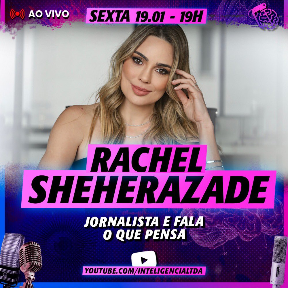 RachelSherazade's tweet photo. Chegou o dia!🎙️
Às 19h estarei ao vivo no @InteligenciaLta. Vocês sabem que eu não perco uma oportunidade de hablar, né? 👀

Não percam, às 19h no canal @InteligenciaLta! 

🔗 https://t.co/xhHZhUEb4S https://t.co/LpQ6bN6OzX