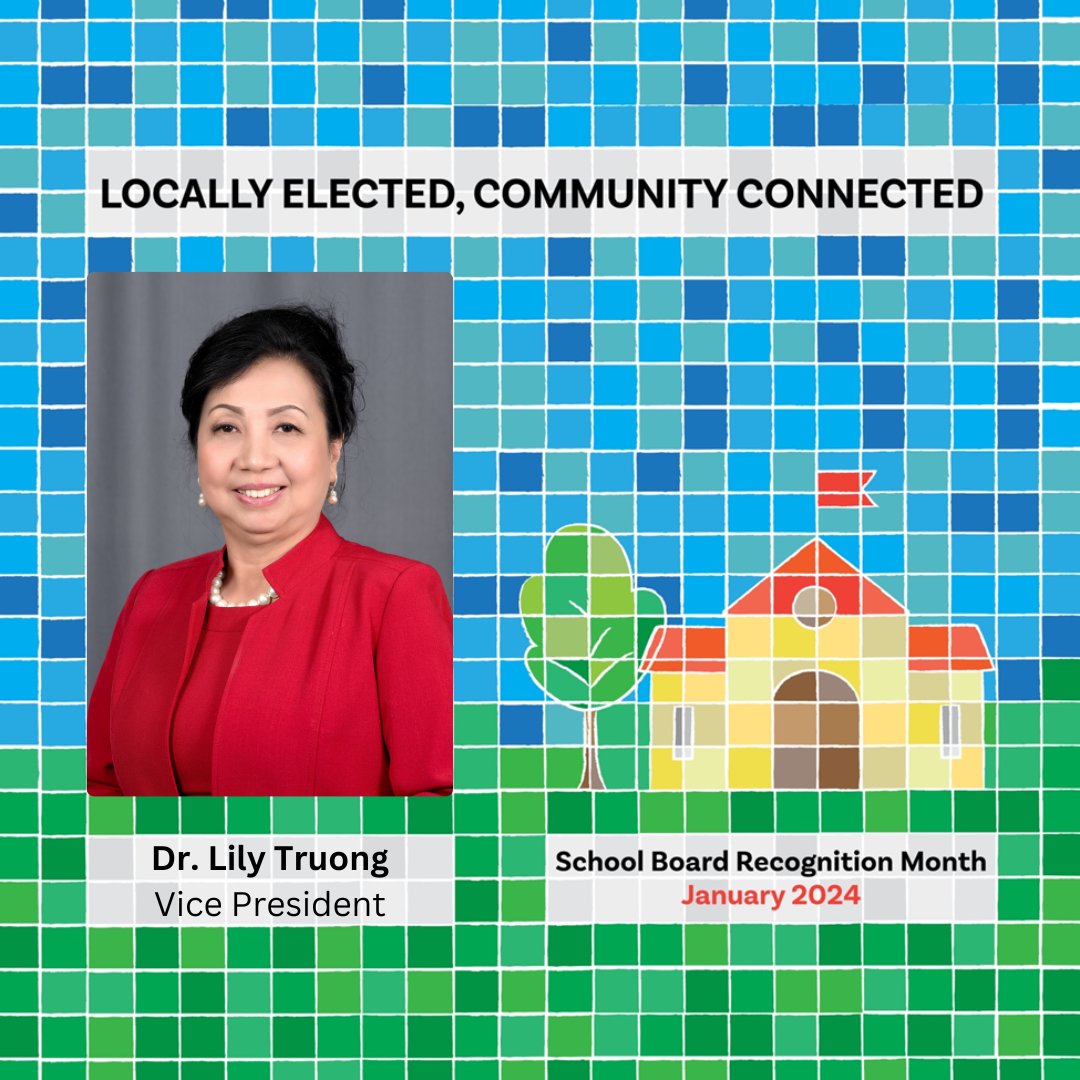 In recognition of School Board Appreciation Month, we would like to say how grateful we are for our Board of Trustees! Thank you to Alief ISD School Board Vice President Dr. Lily Truong and the service you provide our students and staff! #SchoolBoardMonth