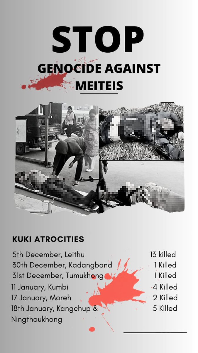 Biju_N_Official's tweet photo. Reports of violence in Manipur paint a grim picture, indicating genocidal crimes against the Meitei community. #StopGenocideOfMeiteis #IndiaUnderAttack https://t.co/x2x6HaIGBx