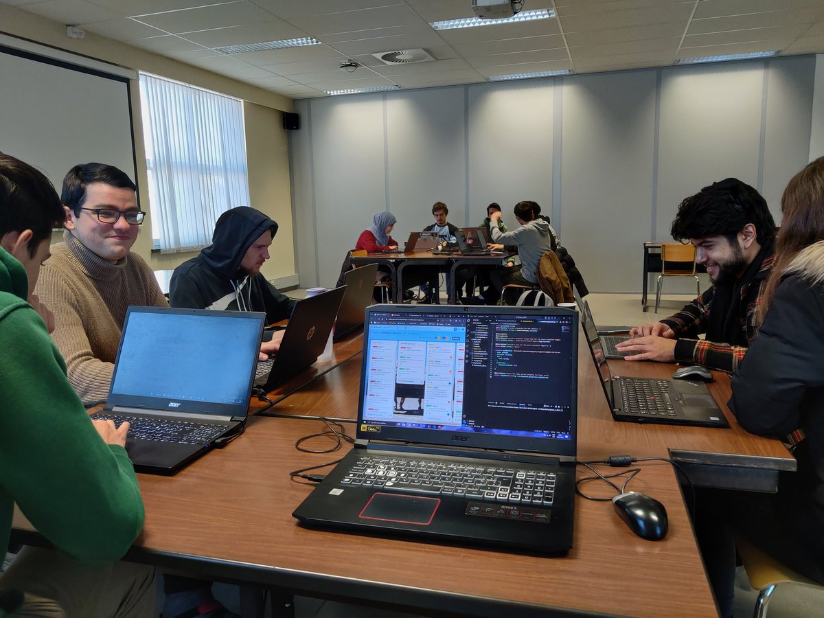 SVervloessem's tweet photo. Team ElderWatch is working hard on an innovative solution for Caregiving. After sprint 1, we are proud of the progress we are making. #thomasmore #itfactory_TM #project4_0 @Mediaan https://t.co/WrYyAaqXVF