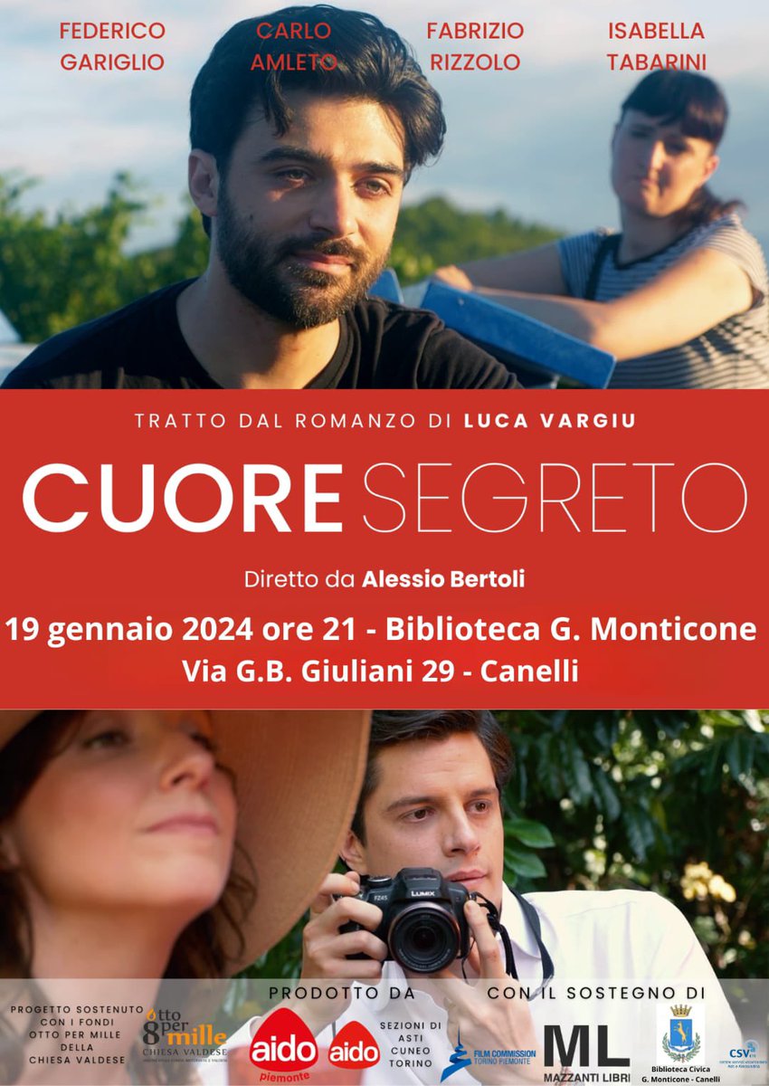 Questa mattina incontro con più di 100 studenti a Canelli per parlare di donazione e presentare #cuoresegreto 
cortometraggio tratto dal libro di <a href="/VargiuLuca/">Luca Vargiu</a>