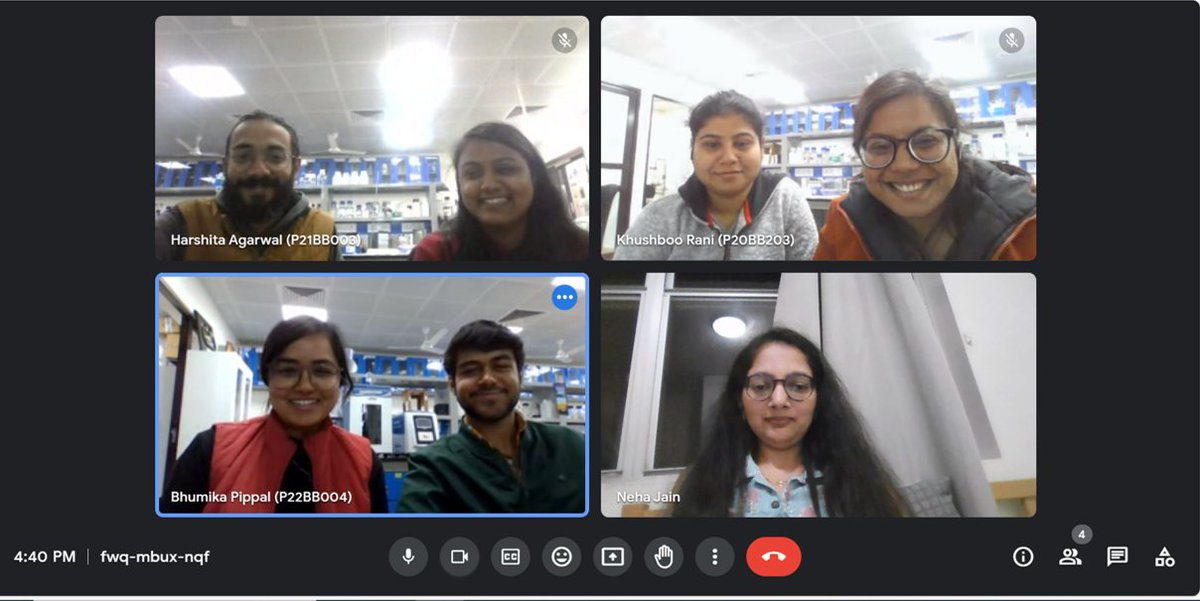 Happy faces in lab meeting on a Friday evening (India)/night (Australia).Doing great work without me & curious to know about my experiments in the Sunde Lab! @MargaretSunde @IshAmbar @khushboo251995 @_Harshita3008 @pippalbhumika @Vishakha0593 @bgurnani05