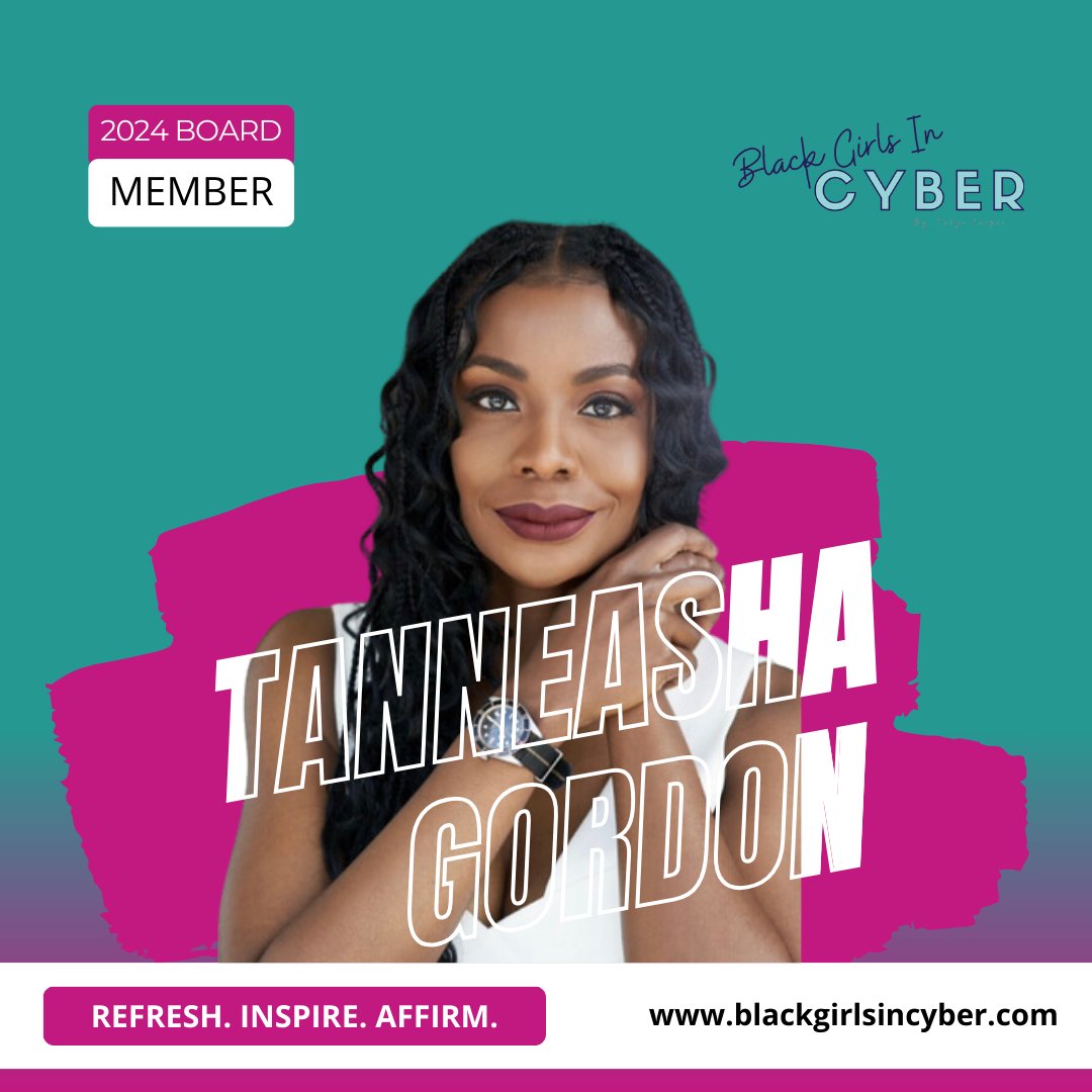 Meet Tanneasha, a 17+ year cyber leader advising global organizations on privacy, compliance, and security. She's a trusted TMT sector advisor, recognized speaker, and NAFE Women of Excellence awardee. Here's to Tanneasha – a trailblazer in every byte! ❤️ #BGiC #CyberEducation