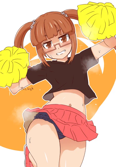 #デレマス版深夜の真剣お絵かき60分1本勝負 服の塗りがまったく間に合わなかったクラッシーフェミニンヘアピン晶葉チアだよ。 