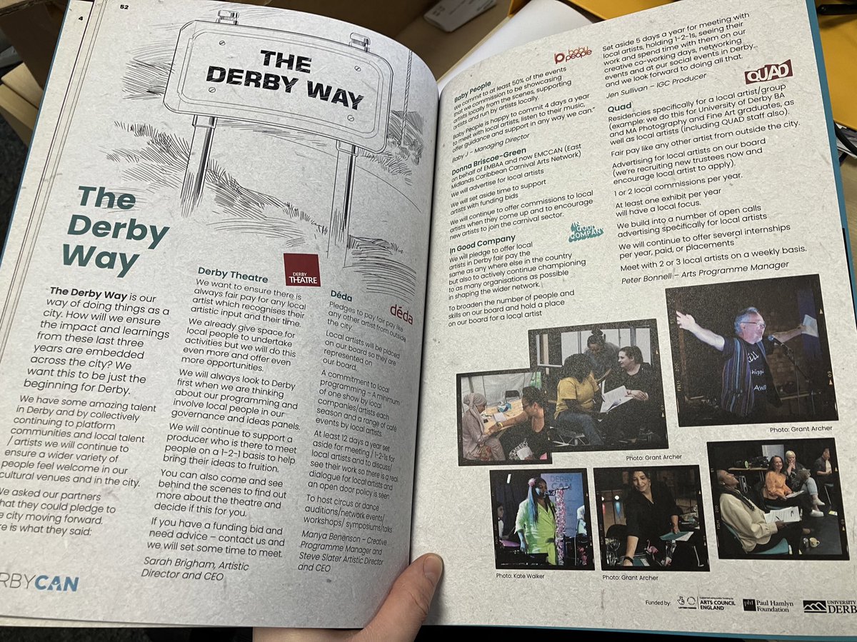 Derby CAN (Creative Arts Network) (@derby_can) on Twitter photo It is here 🚨
DerbyCAN toolkit🎉
Pick up your free copy from <a href="/derbytheatre/">Derby Theatre</a> box office, <a href="/dedaderby/">Déda Derby UK</a> or <a href="/derbyquad/">Derby QUAD</a>
#legacy #howToGuides #Resources #LocalStories #Community #Artist #partnership
Digital link available too! It is here 🚨
DerbyCAN toolkit🎉
Pick up your free copy from <a href="/derbytheatre/">Derby Theatre</a> box office, <a href="/dedaderby/">Déda Derby UK</a> or <a href="/derbyquad/">Derby QUAD</a>
#legacy #howToGuides #Resources #LocalStories #Community #Artist #partnership
Digital link available too!