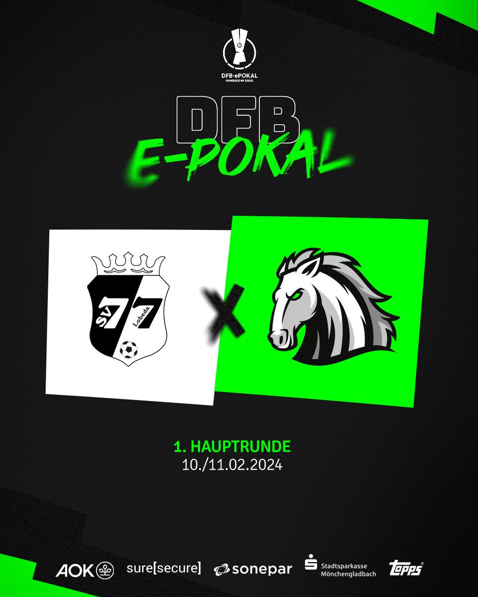🏆 1. Hauptrunde im DFB E-POKAL

🆚 <a href="/svlobeda77/">SV Lobeda 77 e.V.</a> 

🎮 <a href="/DerGaucho10/">DerGaucho10</a> @bmg_LxKi <a href="/JistenNsq/">bmg_JistenNSQ</a> 

📺 twitch.tv/borussia_e_spo…

#unzähmbar #dieFohlen #borussia #DFBePokal