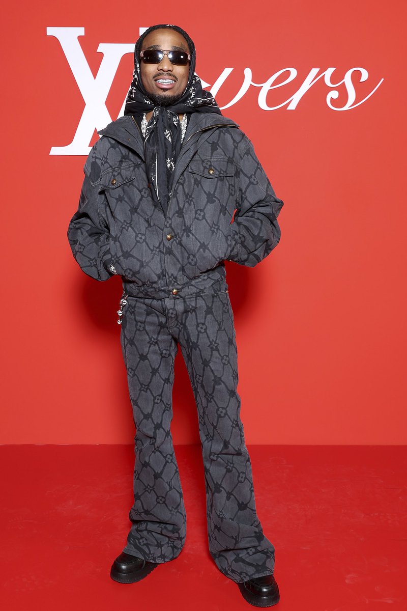 .@Quavohuncho at the <a href="/LouisVuitton/">Louis Vuitton</a> Men’s by <a href="/Pharrell/">Pharrell Williams</a> #FW24 Paris show.