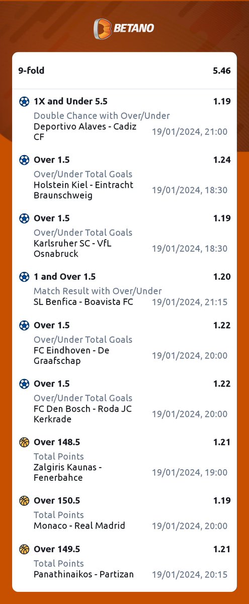 5+ odds BETANO 🎯🔞 Register here: bit.ly/47jiVvt Click link to load game: betano.ng/mybets/2008425… Promo code: KING365 Bet responsibly