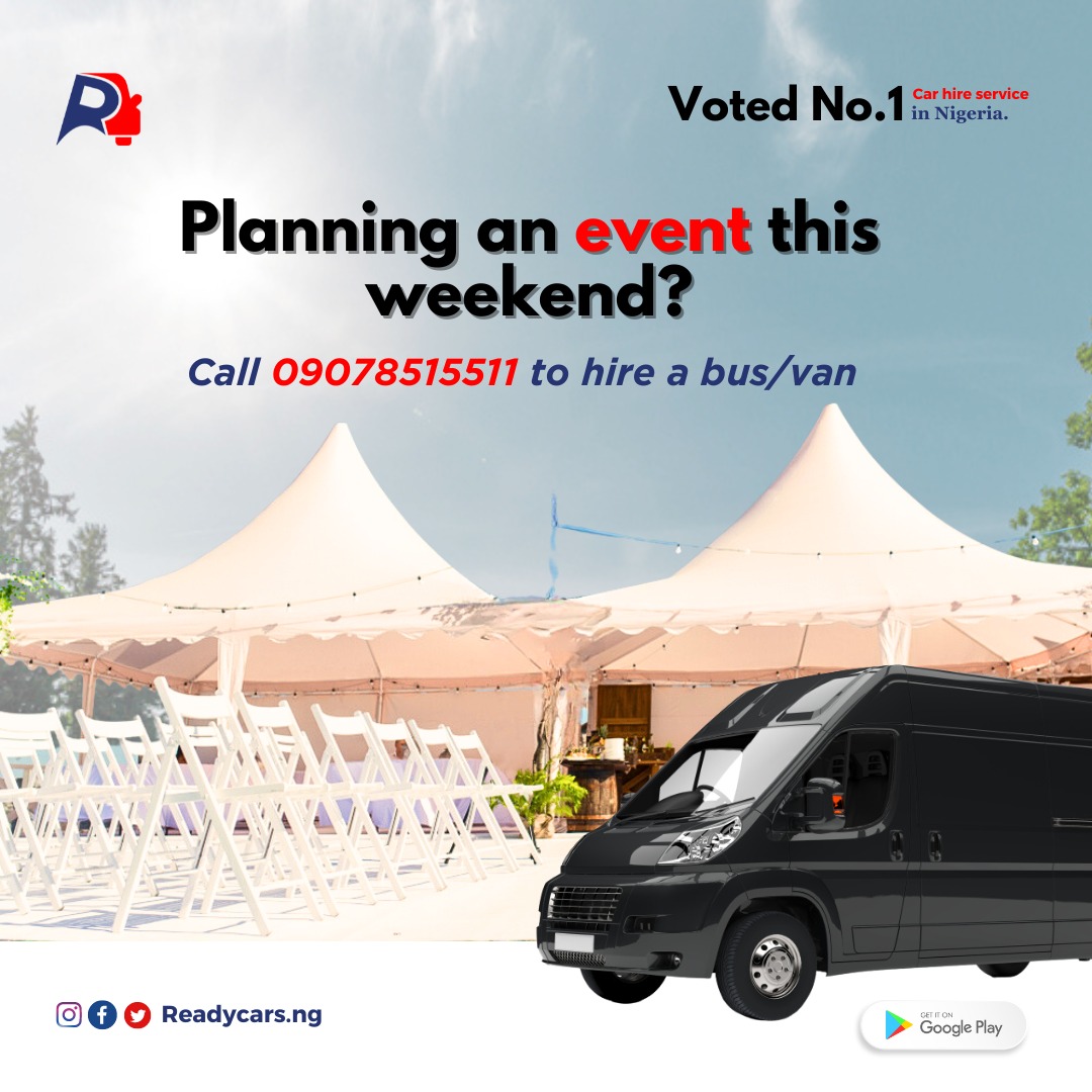 What's the weekend without Owambe😜

Let us meet your transportation needs for any of your event🤗

Send a DM to book your rides or contact us via 08106022024, 09078515511

#readycars #WeekendVibes
#readytomove #carhire #carrentalinlagos #carrentalinibadan #carrentalinosogbo
