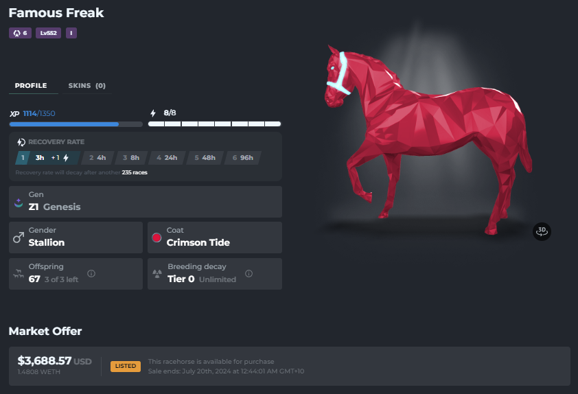 icebergRacing's tweet image. 🚨 Nak Gen Stallion Sale 🚨

Need liquidity for another purchase so have listed 2 of my stallions.

By The Designer - 2.5 eth
Famous Freak - 1 eth

Listed on OS but happy to deal direct.

Shoot us a message if you want to work something out 🤙

opensea.io/account?search…
