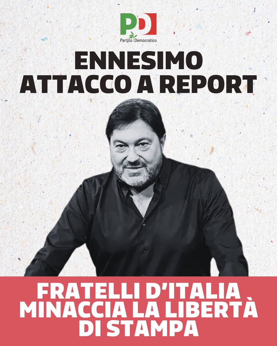 pdnetwork's tweet photo. “Meloni ha superato Berlusconi: questi attacchi al giornalismo di inchiesta non li abbiamo visti nemmeno ai tempi degli editti bulgari. Ai tempi di Orban li chiamerei editti ungheresi. Comunque sono attacchi non degni di una democrazia. #Report” - @ellyesse https://t.co/O91k9O0qrY