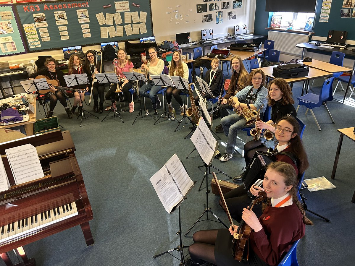 Chicago band ready for rehearsal this lunchtime! <a href="/LancasterGirls/">Lancaster Girls' Grammar School</a>