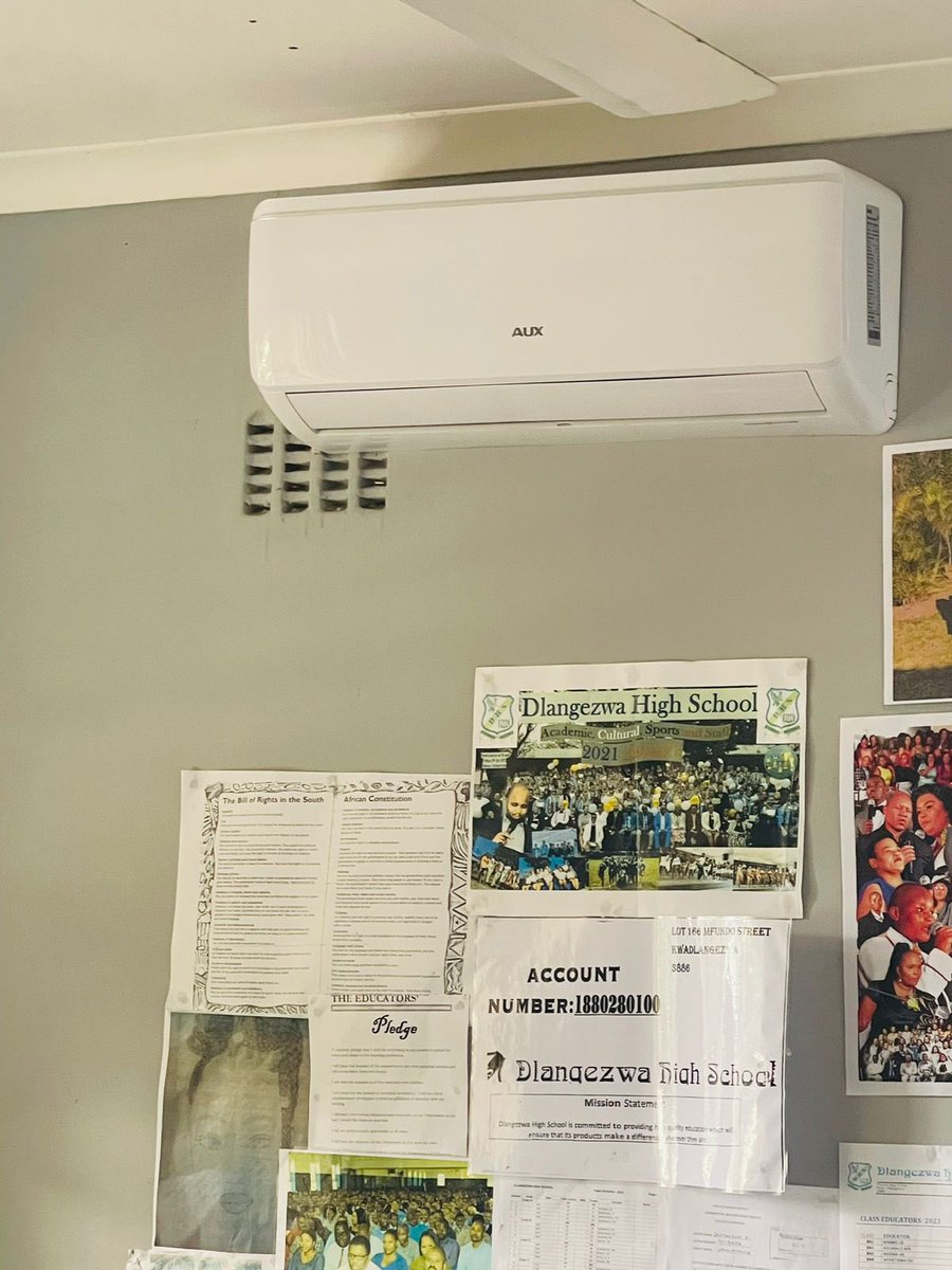major_tech's tweet photo. 📍Dlangezwa High School, installation of 2x 12000BTU AIRCONS. Call us on 0814926708 https://t.co/TVHsB9IV0Z