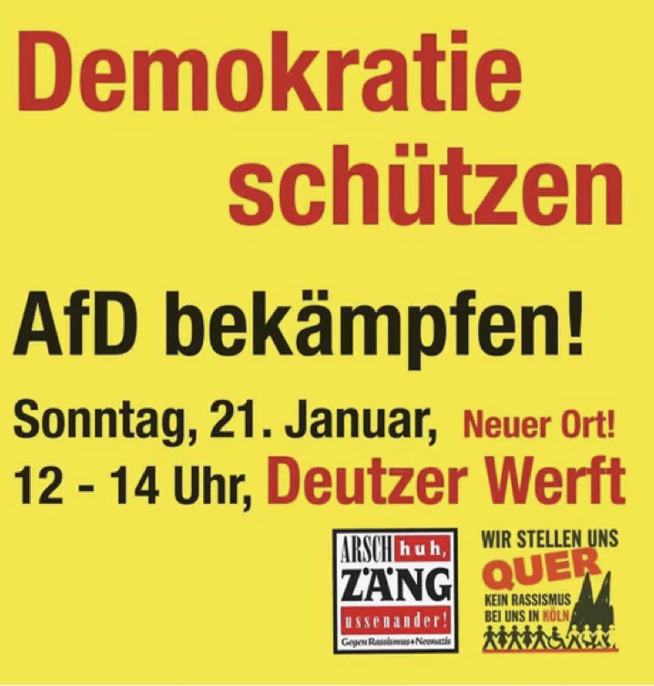 NRW steh(t) auf - wie hier in #Köln. Kommt alle zahlreich, um zu zeigen: 

WIR sind die Mitte der Gesellschaft.
#WirSindMehr.

#NoAfD