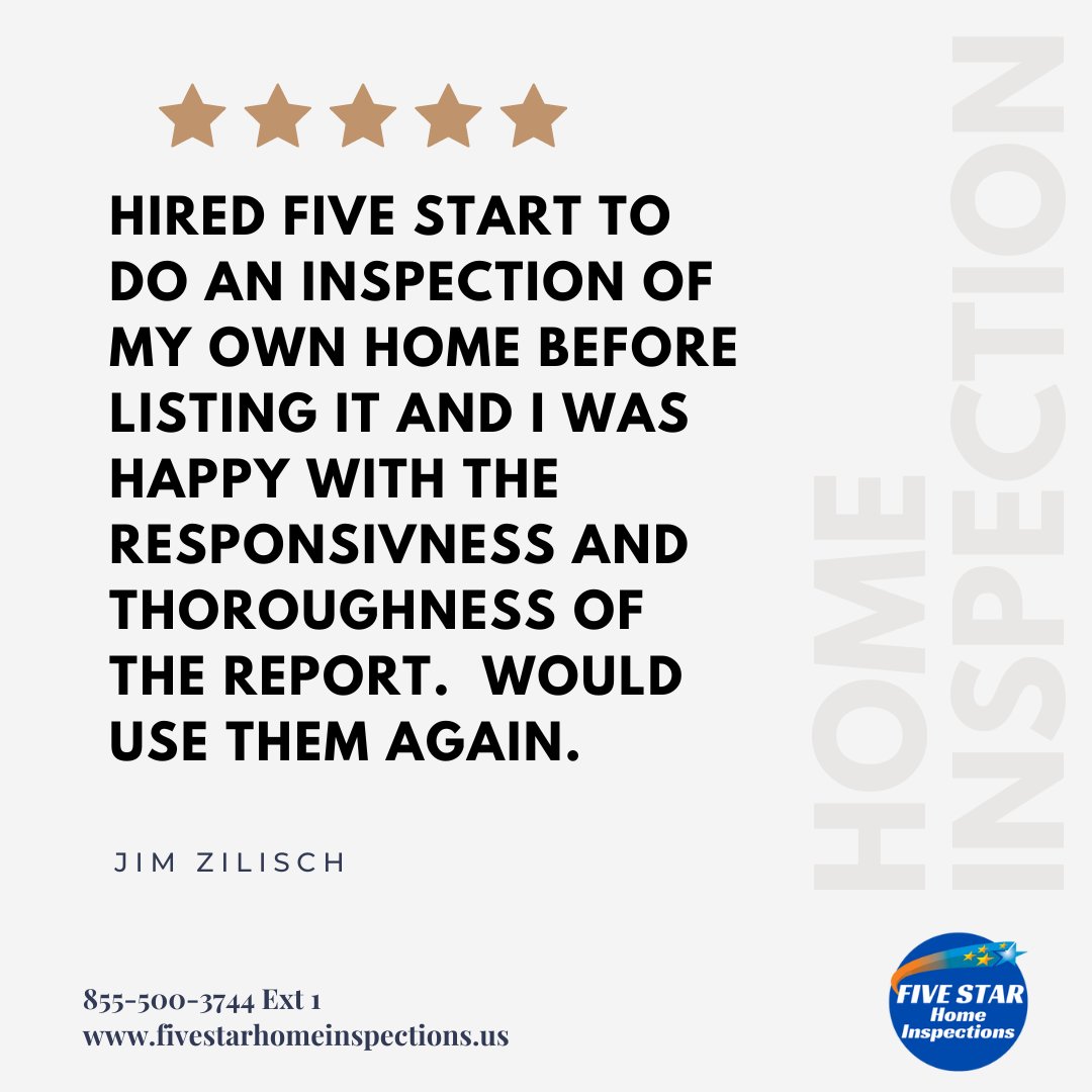 Day Made!!!  We are thankful for the feedback.  Going the extra mile to inspect your home before listing is so helpful to both you and the potential buyers.  Call us to schedule your PRE-LISTING HOME INSPECTION.

📞855-500-3744 Ext 1
🔎fivestarhomeinspections.us
 #nchomeinspector