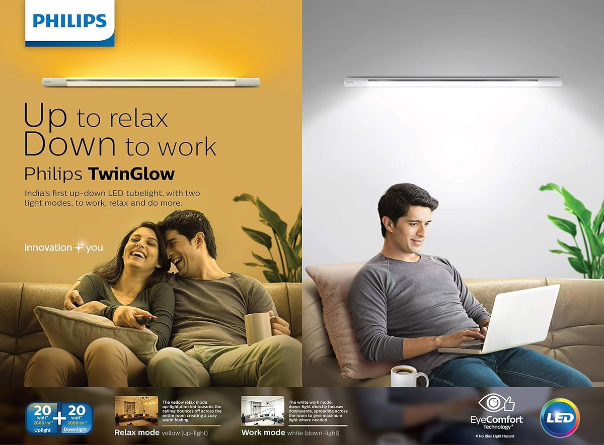 #Amazon #RepublicDaySale 

Philips Twinglow 20-Watt +20-Watt Led Up-Down Batten Tubelight (Yellow Uplight Relax Mode and White Downlight Work Mode) Aesthetic Design, Ambience of Downlight & Covelight from Tubelight

நான் வீட்டில் 3 in 1 philips tubelight கிட்டதட்ட 7 வருடங்களாக…