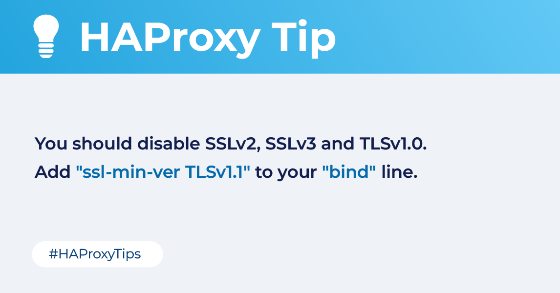 HAProxy's tweet photo. This simple step will improve your server's security and ensure that you stay one step ahead of potential security threats.
#HAProxyTips https://t.co/wsQfZZcDLW