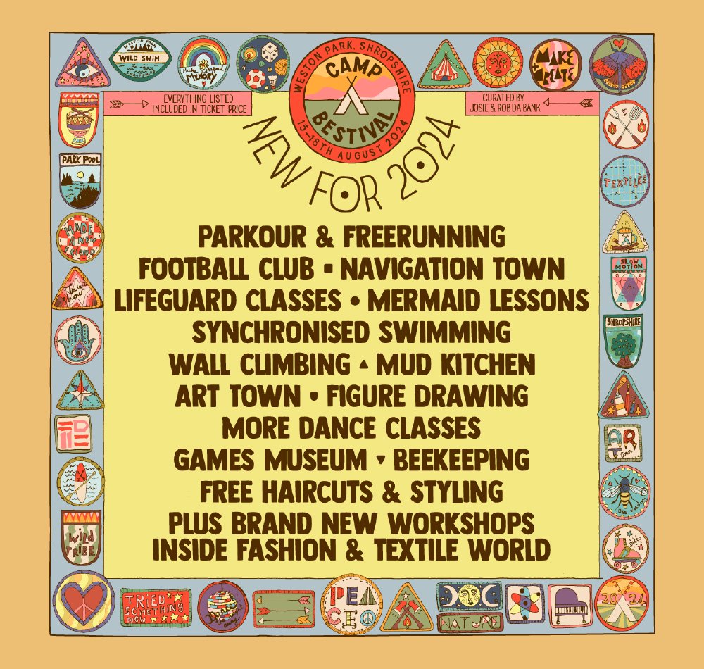 Brand new 2024 Activities ✨ Don’t miss out on a weekend full of screen-free activities in the great outdoors at Camp Bestival this summer. Check out our brand new activities section and guide on the website for details 👉🏻shropshire.campbestival.net/activities/