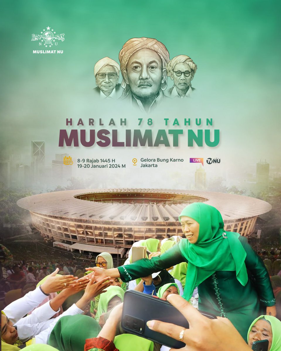 kissrizzer89's tweet photo. Selamatd datang di GBK para peserta Harlah 78 tahun #MuslimatNU dari berbagai penjuru tanah air
#nahdlatululama #tvnu https://t.co/Nwt7clzZjq