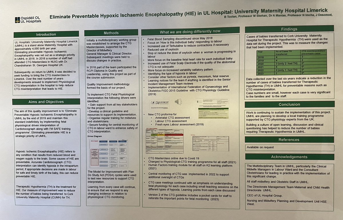 Bernadette Toolan (@btoolanod) on Twitter photo Poster presentation #NPECStudyDay2024 happy to share our work on Eliminating Preventable Hypoxic Ischaemic Encephalopathy in University Maternity Hospital Limerick <a href="/NPEC_UCC/">National Perinatal Epidemiology Centre</a> Poster presentation #NPECStudyDay2024 happy to share our work on Eliminating Preventable Hypoxic Ischaemic Encephalopathy in University Maternity Hospital Limerick <a href="/NPEC_UCC/">National Perinatal Epidemiology Centre</a>