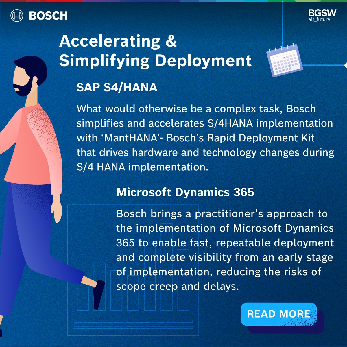 BoschSoftware's tweet photo. BGSW’s ERP implementation services focus on creating a strong digital core for enterprises. They simplify design, standardise configuration, &amp; fast-track deployment with end-to-end turnkey services for SAP S/4HANA &amp; Microsoft Dynamics 365. Learn more-https://t.co/MiJpdLrzme https://t.co/frnY5ASuI6