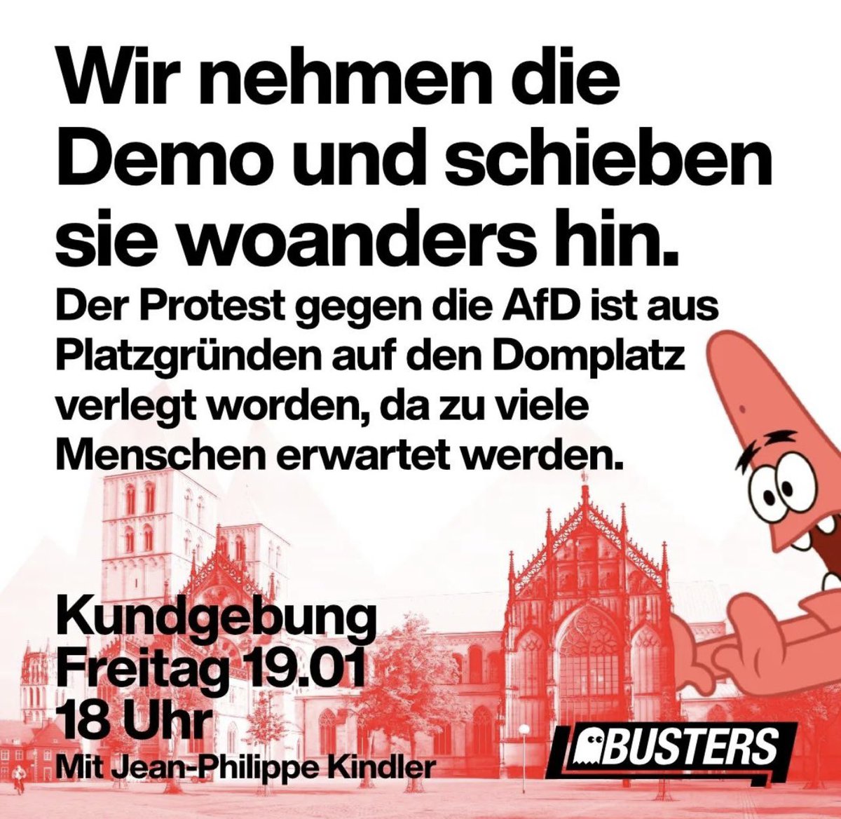 Heute um 18 Uhr auf dem Domplatz in #Münster ✊🏼❤️ #ms1901 #noafd #LAUTgegenRechts