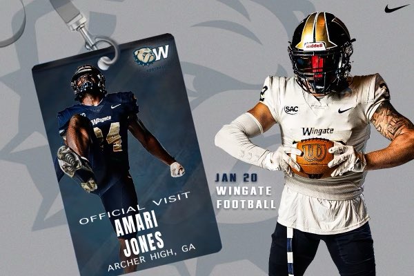 I will be at <a href="/WingateFb/">Wingate Bulldogs Football</a> Wingate University for an Official Visit tomorrow‼️ <a href="/RockJordan15/">Coach Jordan</a> <a href="/CoachUlassin/">Nick Ulassin</a> <a href="/FloarsRandy/">Randy Floars</a> <a href="/_Coach_Williams/">Dante Williams</a> <a href="/coachflem33/">David Fleming</a> <a href="/CoachRice74/">Coach Rice</a> <a href="/Coach_Smith547/">Bryce Smith, Ed. S</a> <a href="/coachdouglas31/">Coach Douglas</a> @Coach_FredM <a href="/BigCoachMarvin/">Marvin Hammonds</a> <a href="/dj_BluMajik/">Drew Johnson</a> <a href="/RecruitGeorgia/">Recruit Georgia</a> <a href="/NEGARecruits/">Northeast Georgia Recruits</a> <a href="/GDPsports/">Gwinnett Daily Post</a>