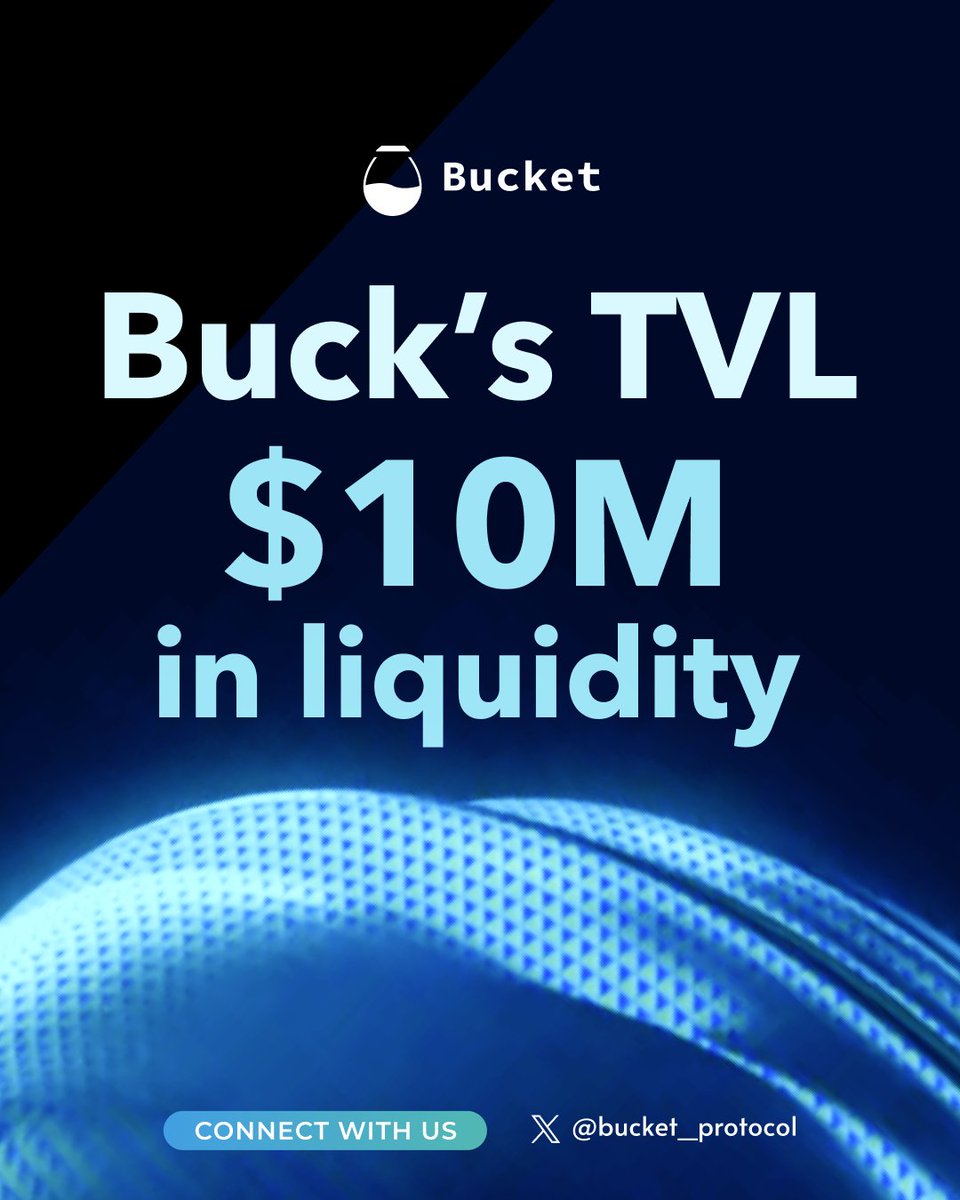 Today is the day - Say hello to BUCK👋

The liquidity of BUCK has now surpassed $10 million!

➡️Stay tuned for more exciting features and updates from Bucketprotocol
🚀 Explore our app now: app.bucketprotocol.io/./

#BucketProtocol #Bullish #BuckEvolution