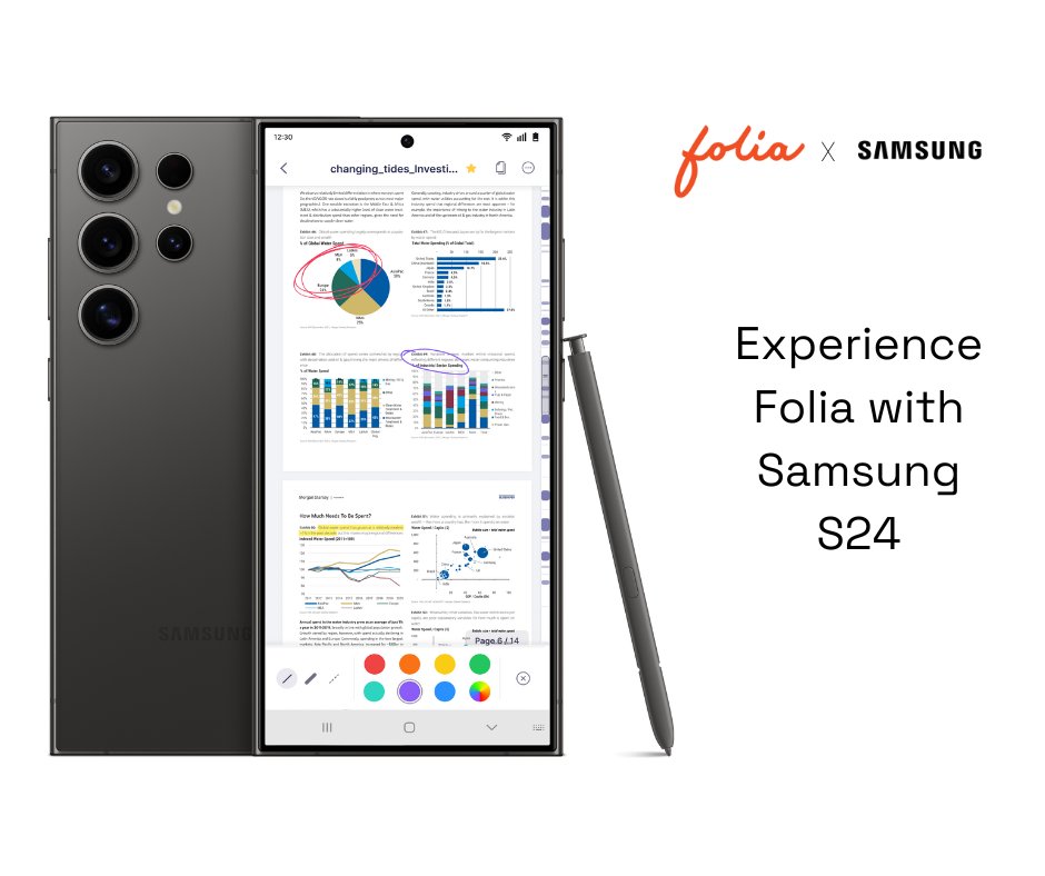TeamFolia's tweet photo. Congrats on your #GalaxyS24 launch
@SamsungMobileUS
🎉! We're excited to partner with you and empower collaboration through cutting-edge digital annotation tools.   Learn more: https://t.co/RNRZsa7rqP https://t.co/GF1oE0c23X