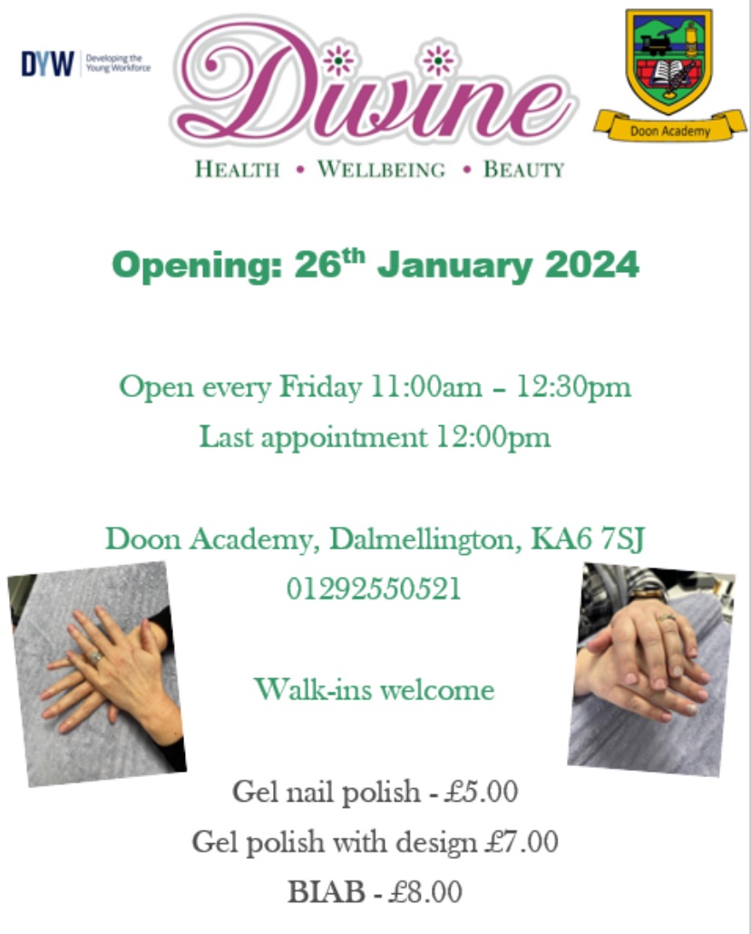 Our pupils have undergone extensive training in Gel Nails and BIAB. Please come along and support us as we open Divine to the public on Friday 26th of January 2024. See information on how to book below...