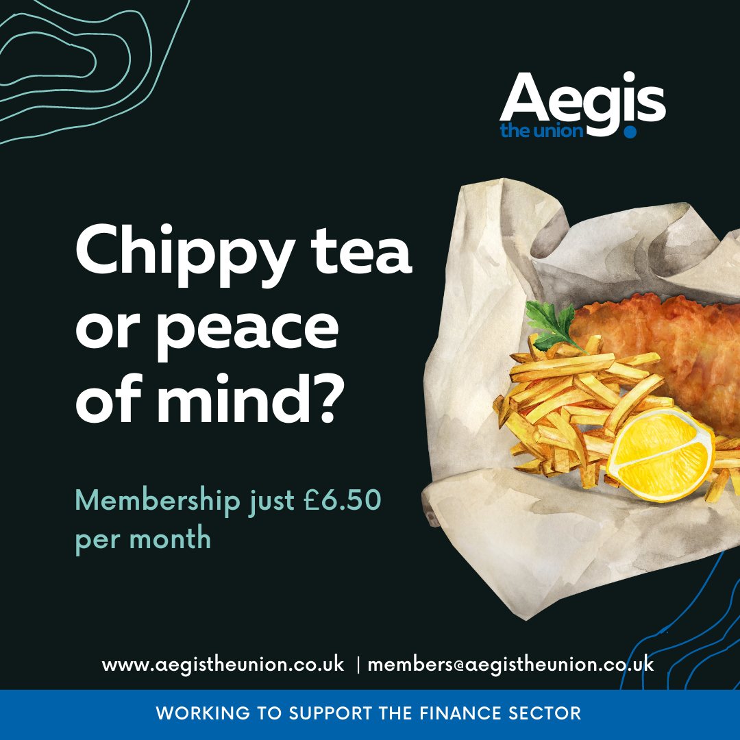 Food for thought as you tuck into your chippy tea this evening.... Worth considering isn't it? And the Aegis Union costs just £6.50 to join.⠀ #tradeunion #financesector #protectyourself