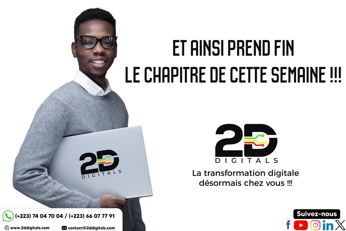 Dure semaine hein ?
Mais bonne nouvelle est que votre week-end vous appartient 😀 !!!

Nous vous souhaitons de passer une excellente suite de programme.

#weekend
#2ddigitals
