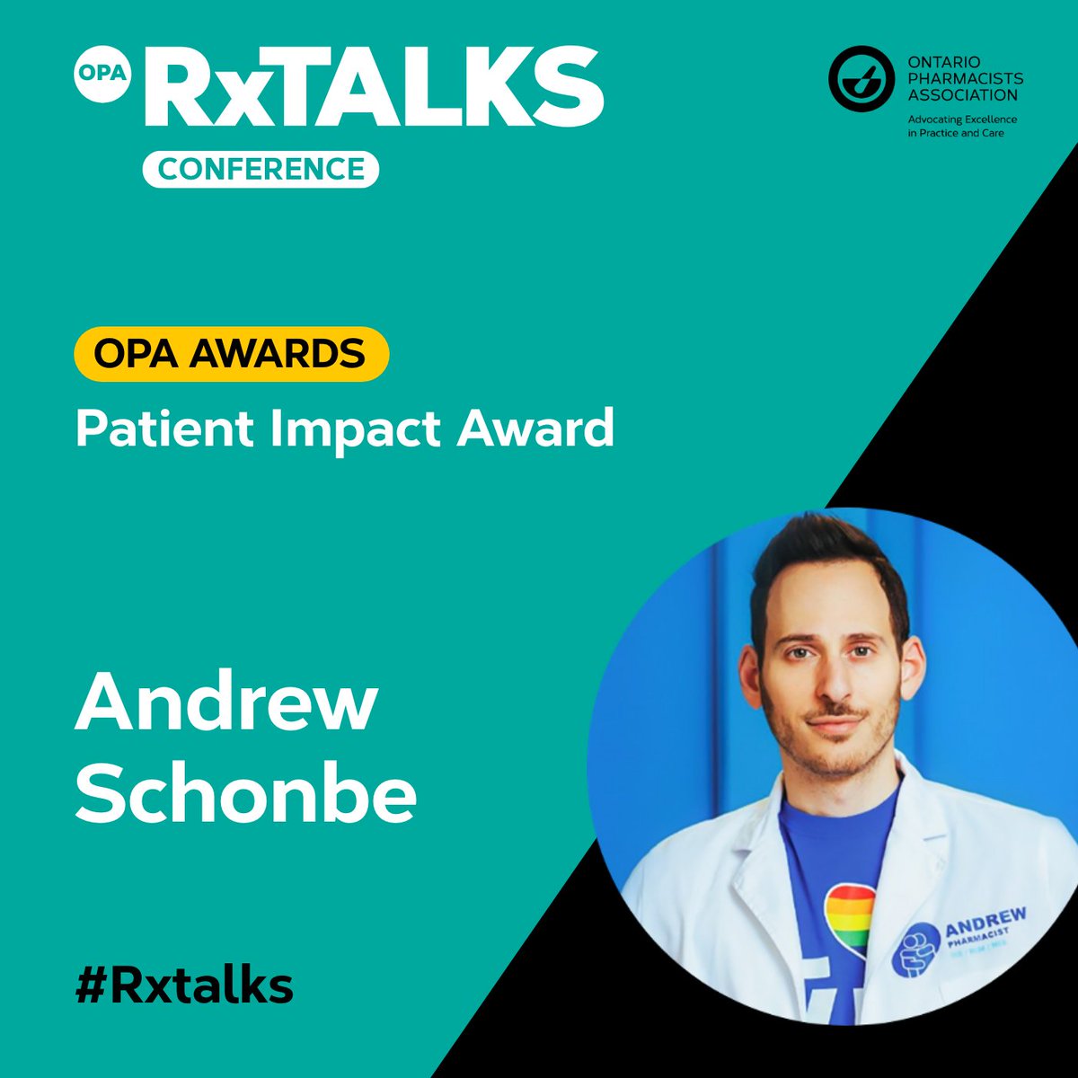 OntPharmacists's tweet photo. Congratulations Andrew Schonbe on being the recipient of the Patient Impact Award. #RxTalks https://t.co/kWXcQzVf2E